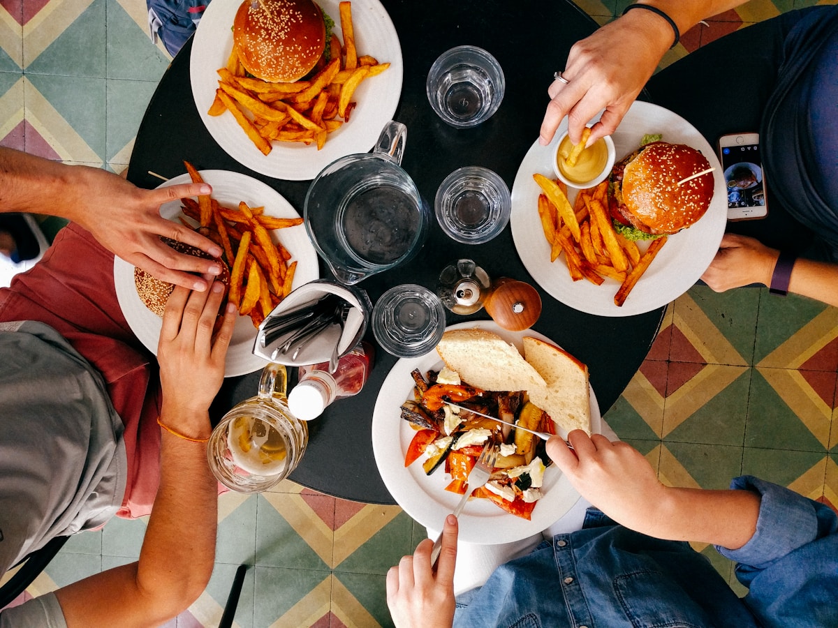 Outdoor dining at a local restaurant
